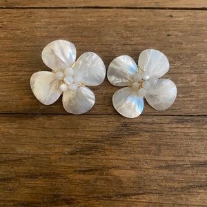 Faux Mother of Pearl Stud Earrings